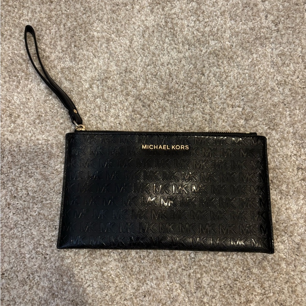 Michael Kors Black Logo Wristlet
